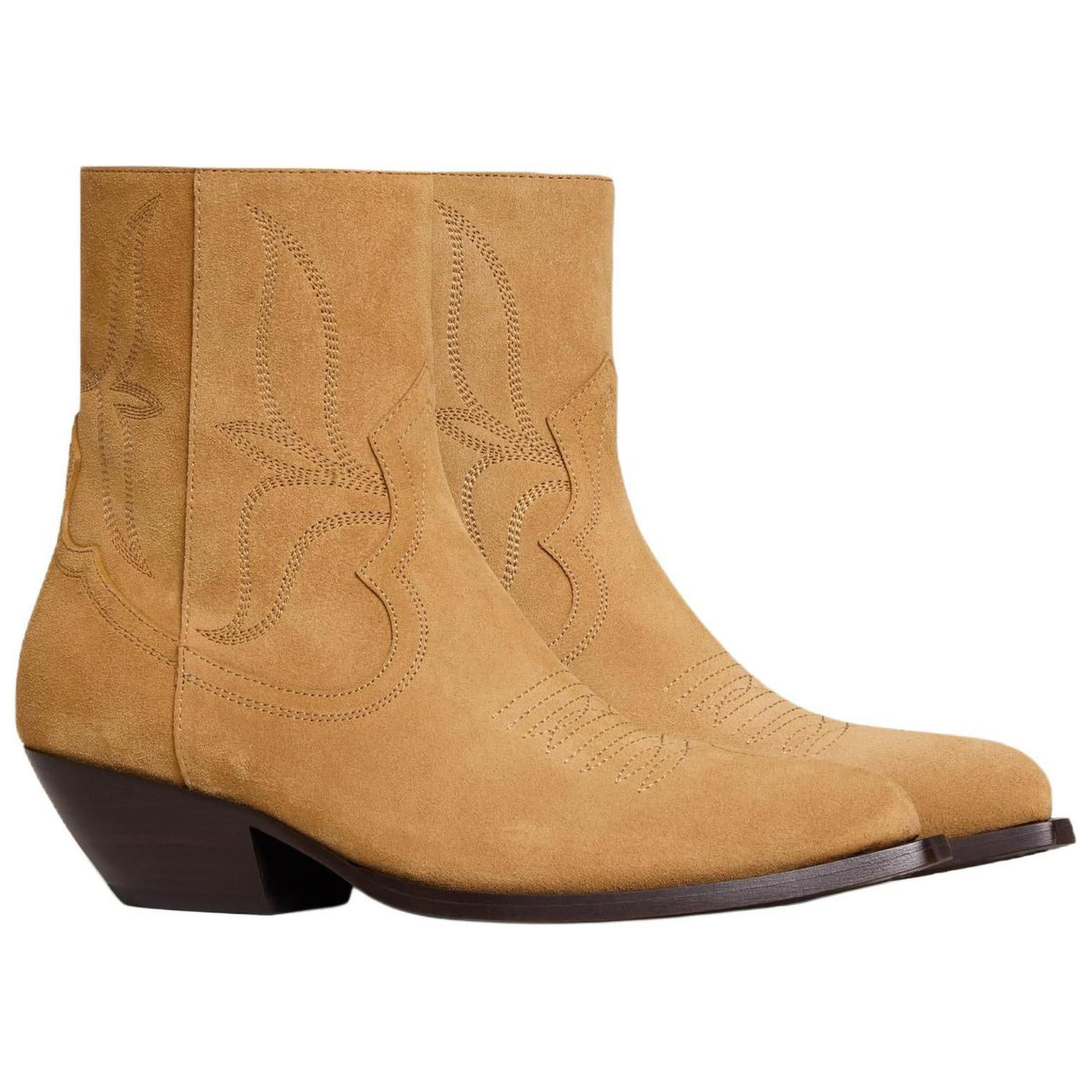 CELINE Ankle Boots 5cm Women's Light Brown