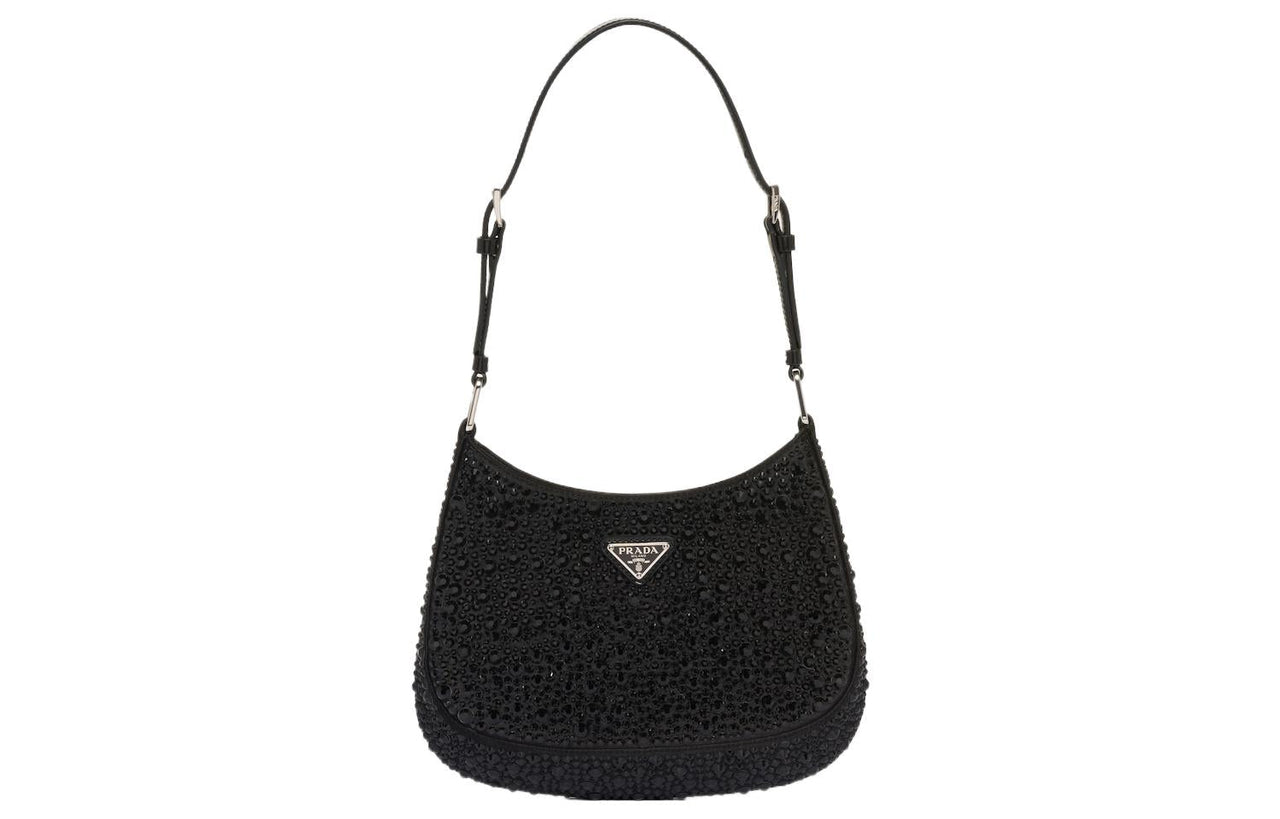PRADA Cleo Fabric Shoulder Bag Women's Black