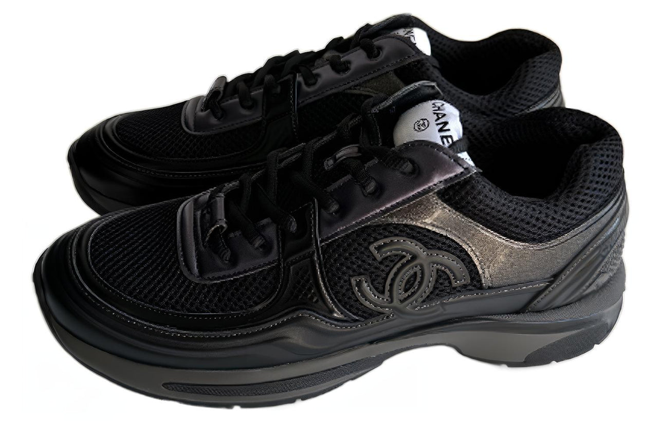 CHANEL Black Horn King Low Top Casual Shoes Men's Black