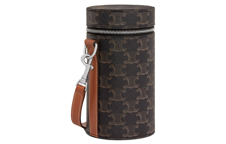 CELINE Cow Leather Cylinder Bag Shoulder Bag Crossbody Bag Regular Men's Tawny