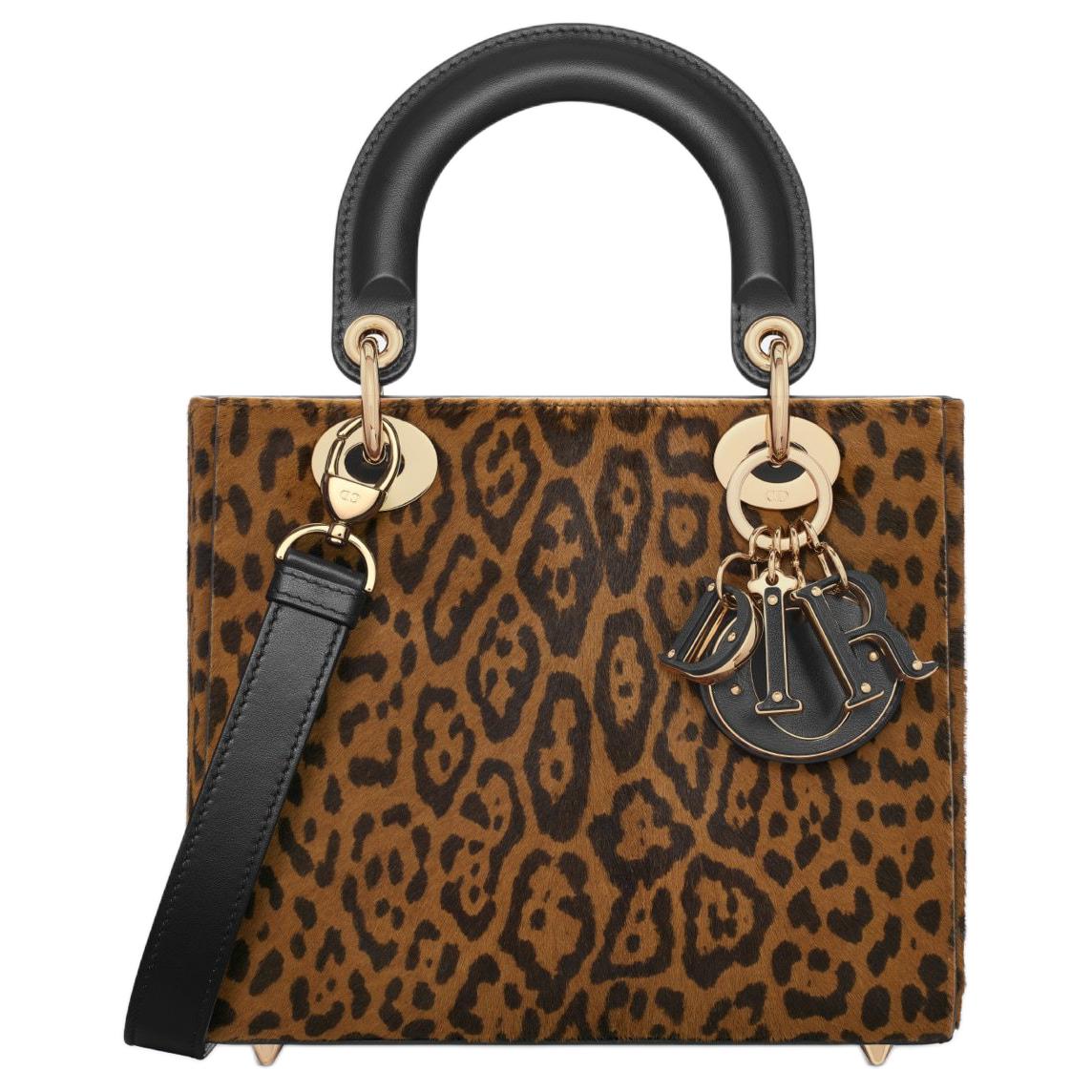 DIOR Lady Dior Calfskin Shoulder Bag Crossbody Bag Handbag Small Size Women's Brown
