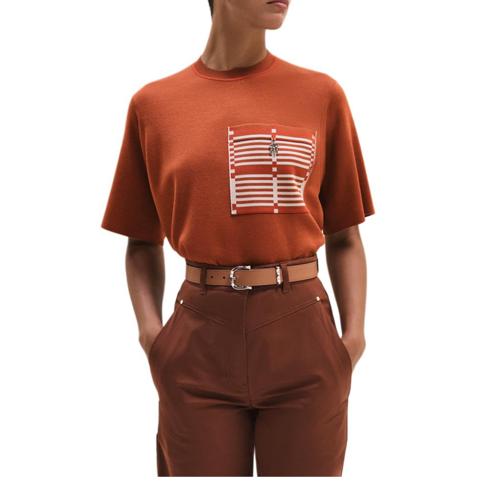 HERMES T Shirt Women's Terracotta Red