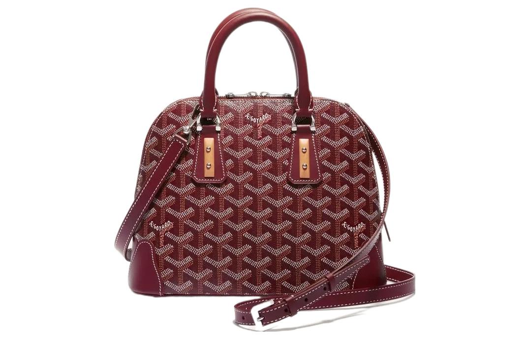 GOYARD Cow Leather Bag Straps Small Size Unisex Burgundy