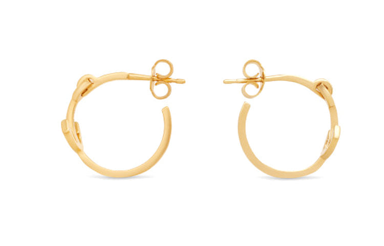 CELINE Brass Earrings Women's Gold