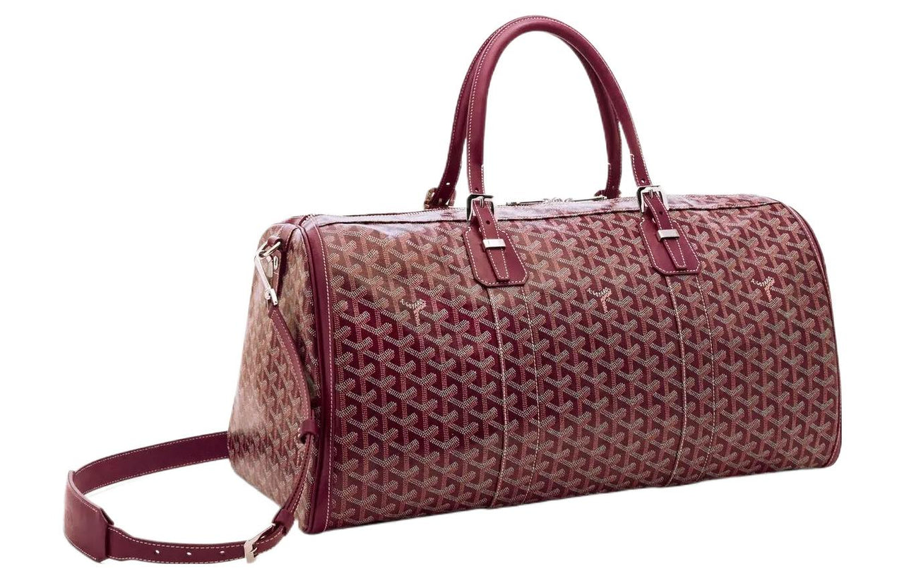 GOYARD Cow Leather Bag Straps Medium Size Unisex Burgundy