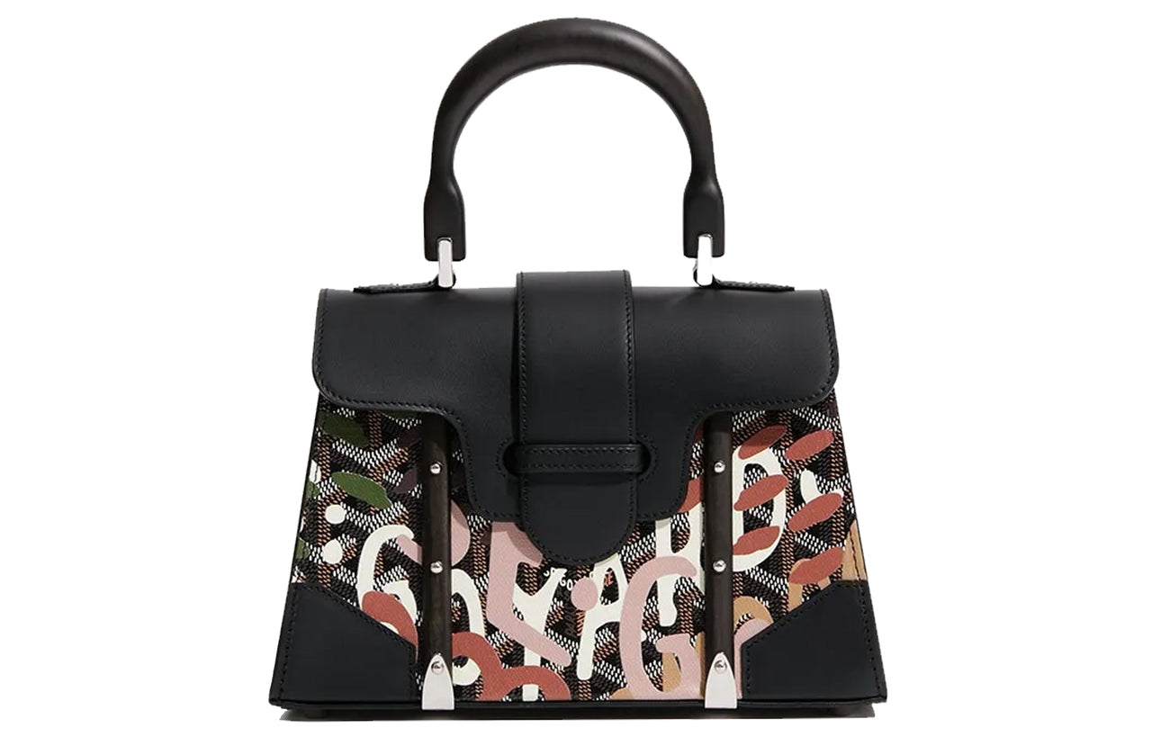 GOYARD Canvas With Leather Shoulder Bag Crossbody Bag Handbag Mini Women's Black/Pink