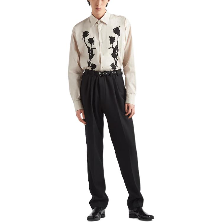 PRADA Cotton Shirt Shirt Men's Sand