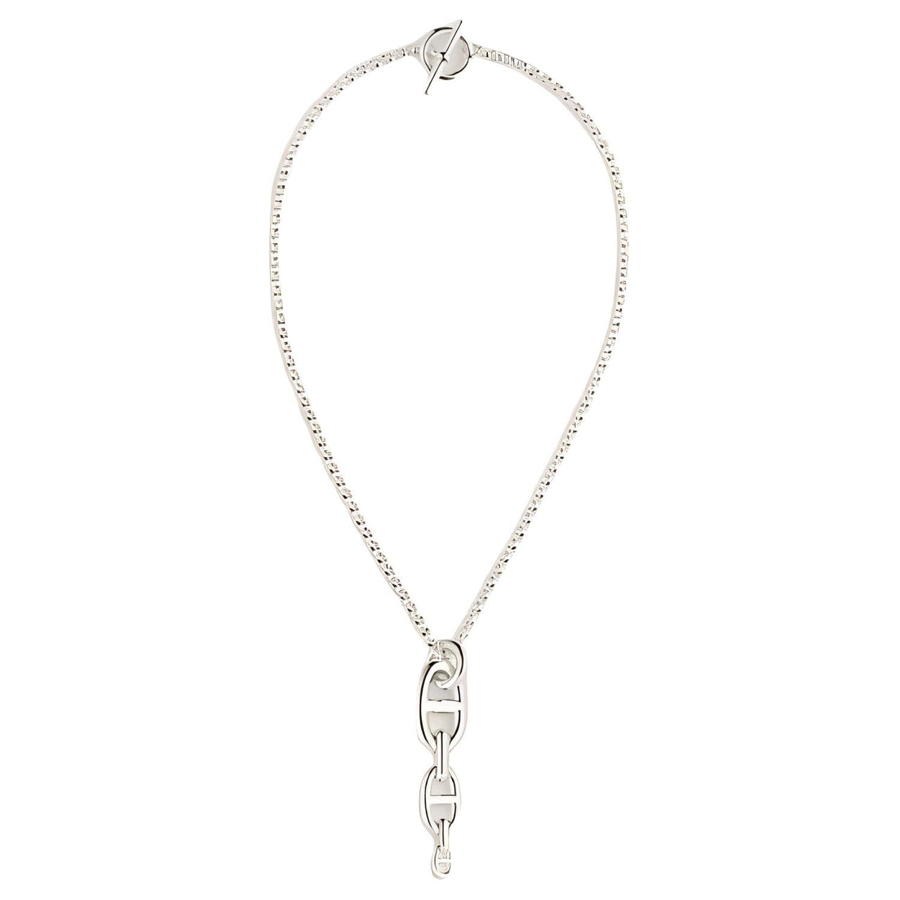 HERMES 925 Sterling Silver Necklaces Women's Silver
