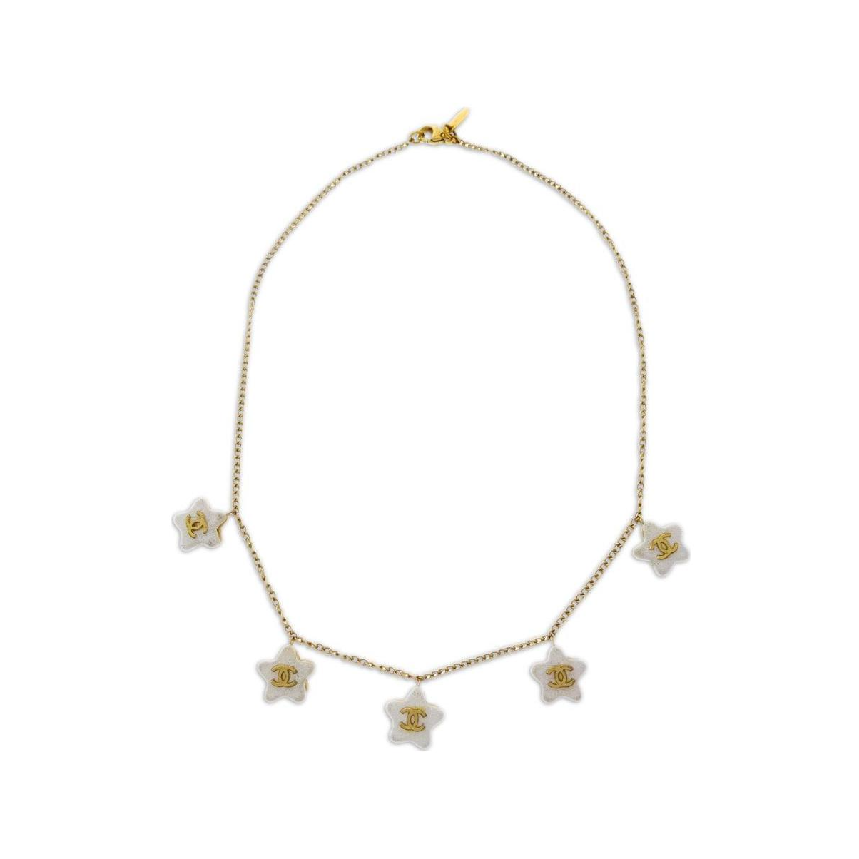 CHANEL 1990-2000 Star Logo Pendants Necklace