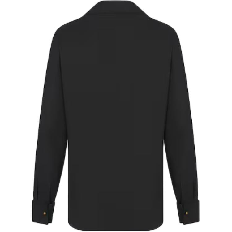 DIOR FW24 Black Cotton Poplin Shirt Women's Black