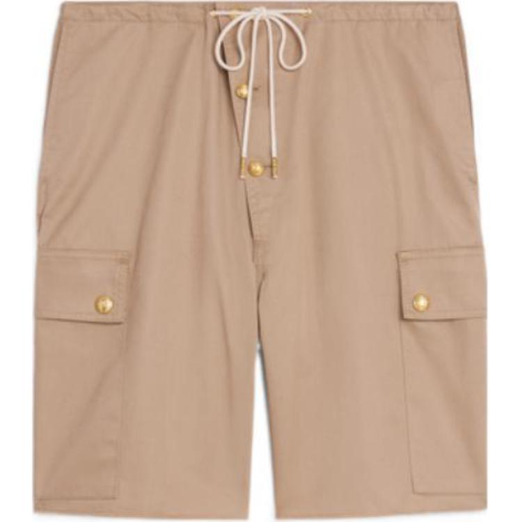 CELINE Technical Cotton Cargo Shorts Beige