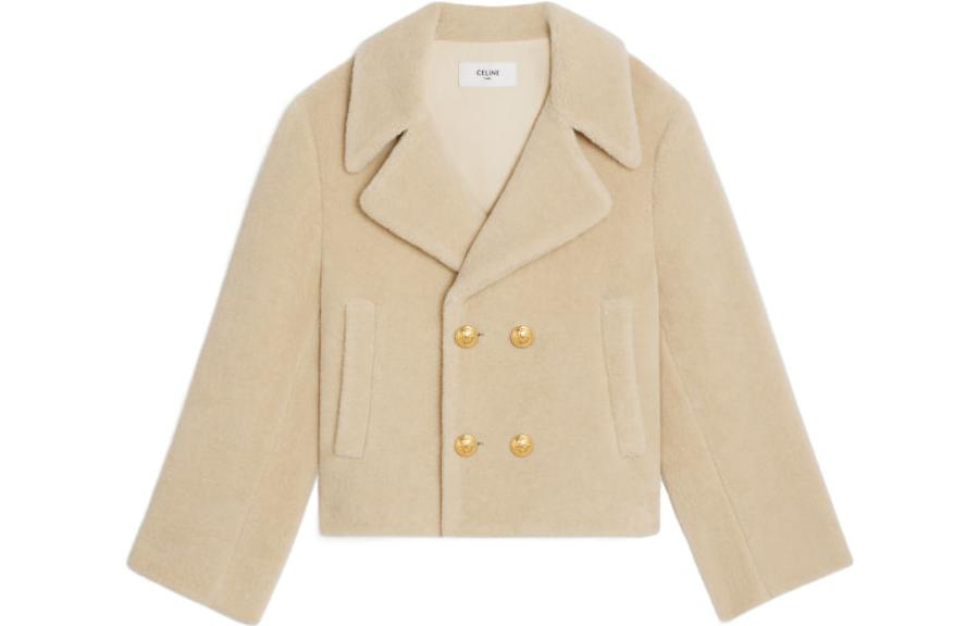 CELINE FW23 Coat Women's Beige Yellow