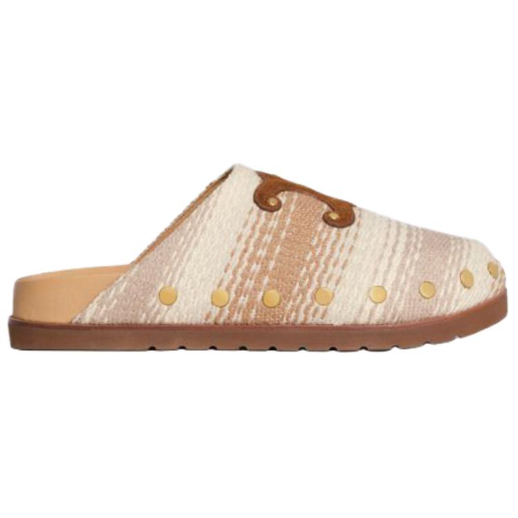 CELINE Closed Toe Slippers Women's Tan