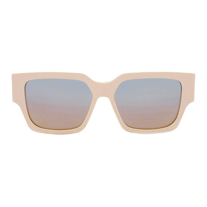DIOR Acetate Irregular Shape Sunglasses Unisex Beige