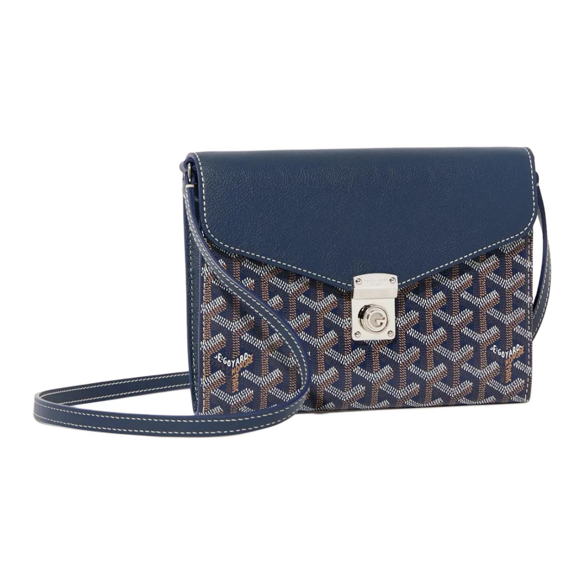 GOYARD Canvas With Calfskin Shoulder Bag Crossbody Bag Unisex Dark Blue