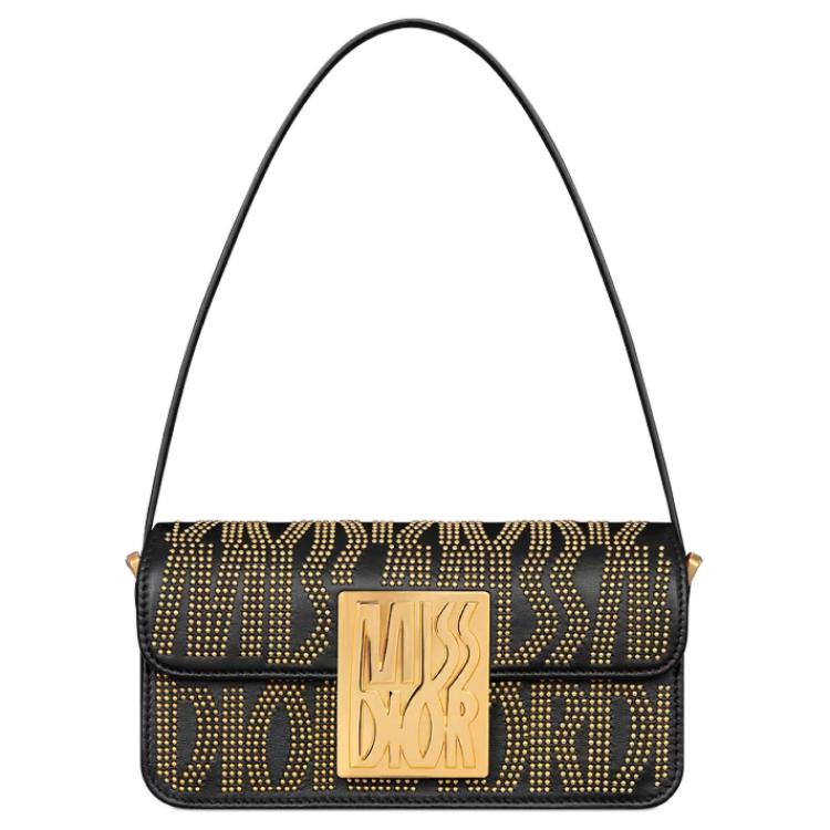 DIOR Calfskin Handbag, Shoulder Bag Women's Black