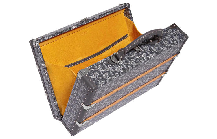 GOYARD PALACE Canvas With Leather Suitcase Hard Case Medium Size Unisex Gray