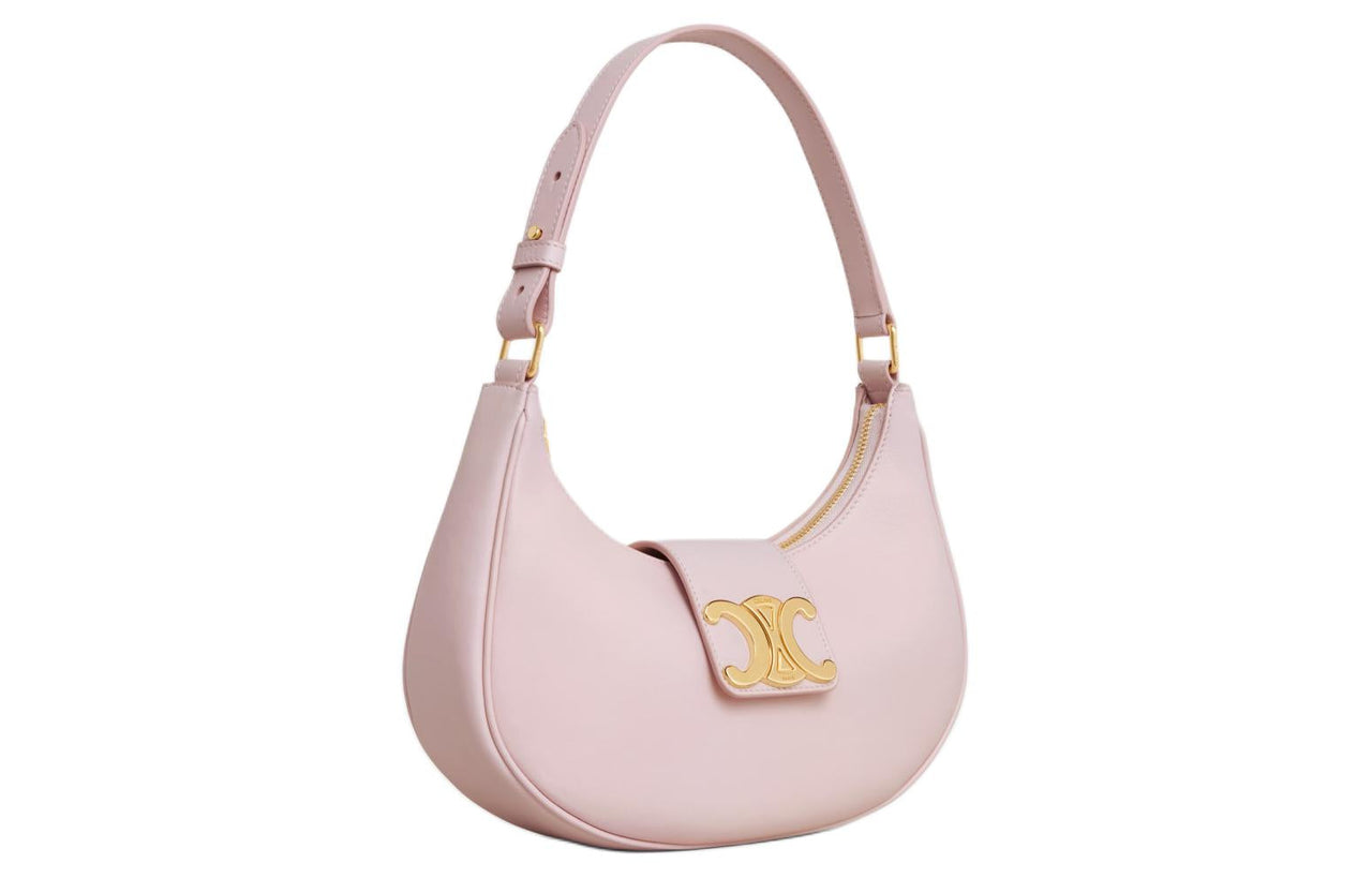 CELINE AVATriomphe Smooth Cow Leather Handbag Shoulder Bag Women's Light Pink