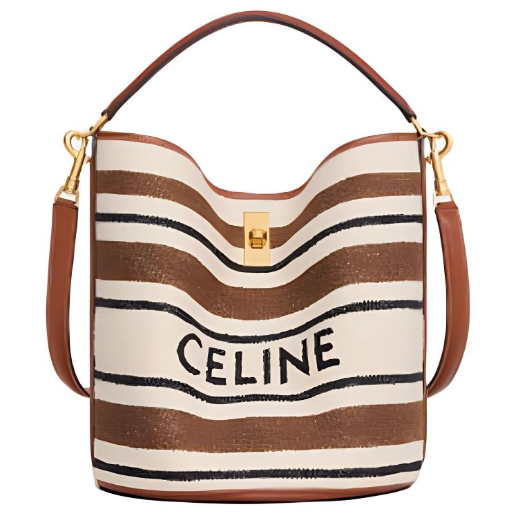 CELINE Fabric Handbag Shoulder Bag Crossbody Bag Unisex Multicolor