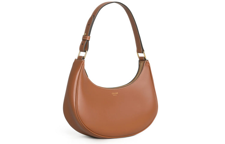 CELINE AVA Smooth Cow Leather Handbags Shoulder Bags Women's Brown