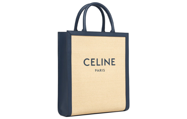 CELINE Fabric And Cow Leather Handbag Small Size Women's Vanilla/Marine Blue