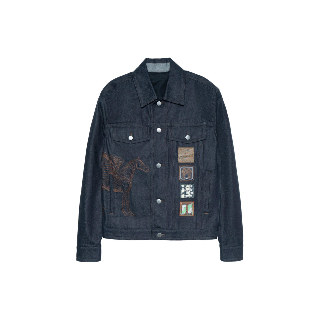 HERMES SS23 Denim Jacket Men's Navy Blue