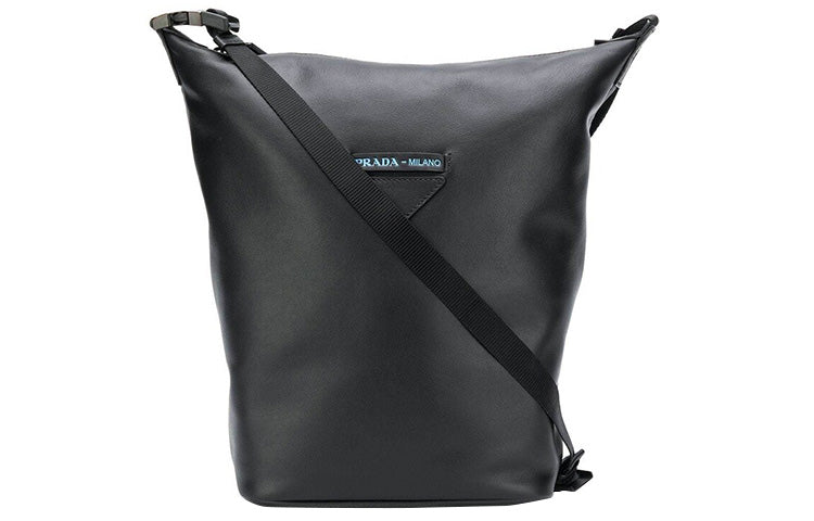 PRADA Cow Leather Bucket Bags Shoulder Bag Crossbody Bag Women's Black