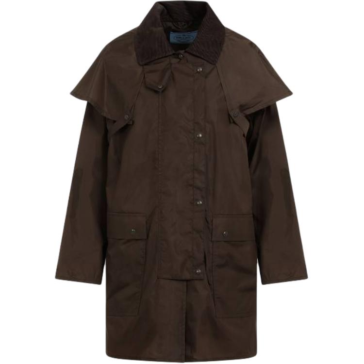 PRADA Corduroy-Collar Long-Sleeved Storm Jacket