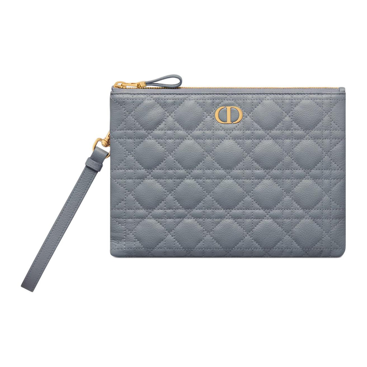 DIOR Caro Soft Calfskin Clutch Medium Size Women's Cloud Blue