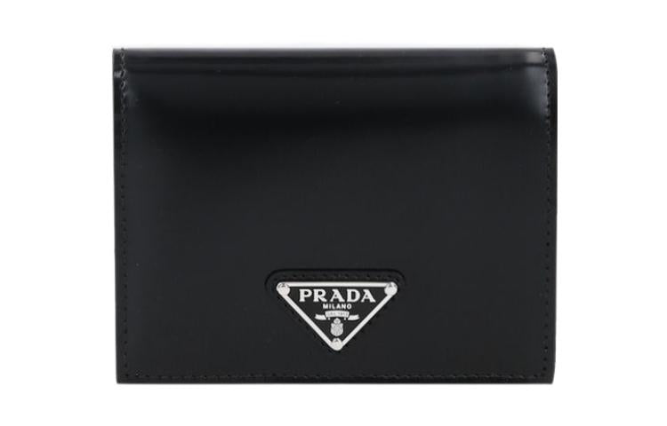 PRADA Cow Leather Wallet Women's Black