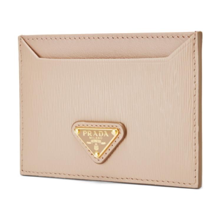 PRADA Cow Leather Card Holder Women's Pink