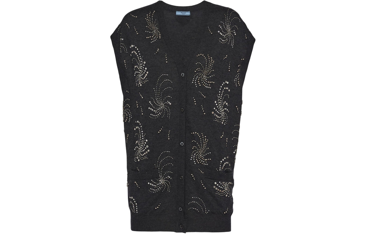 PRADA Embellished Cashmere Vest