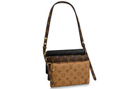 LOUIS VUITTON Lv3 Lambskin Clutch, Crossbody Bag, Shoulder Bag Women's Brown/Caramel/Black
