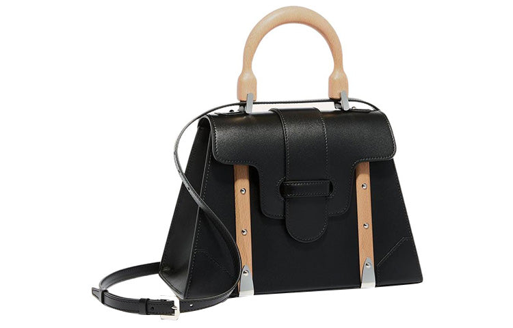 GOYARD Saigon Cross-Grain Calfskin Shoulder Bag Crossbody Bag Handbag Small Size Unisex Black