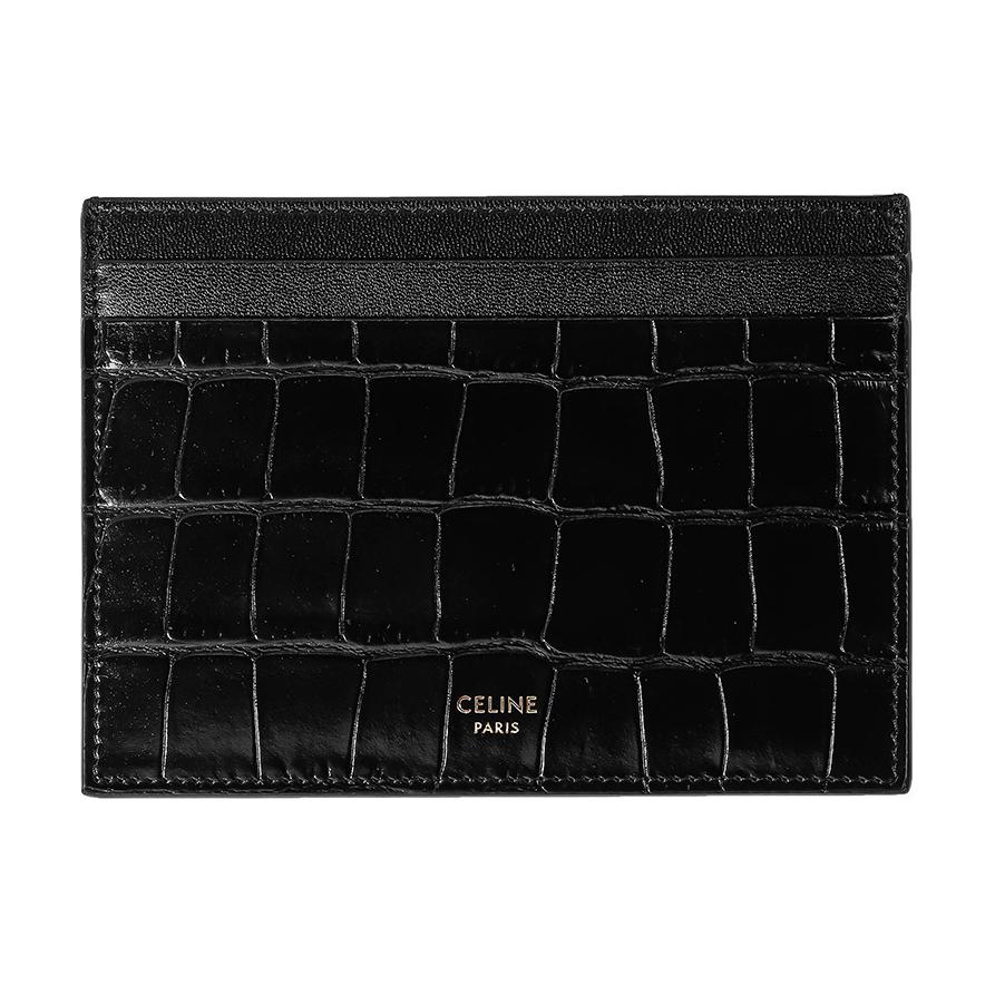 CELINE Cow Leather Card Holder Men's Black