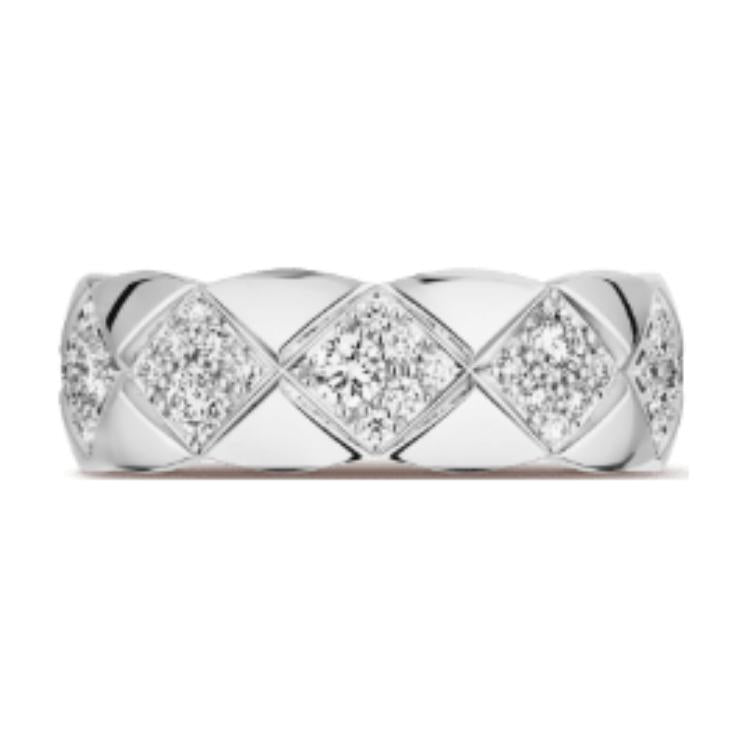 CHANEL 18K Gold Rings Women's Silver