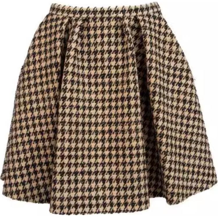 DIOR Houndstooth Pleated Skirt