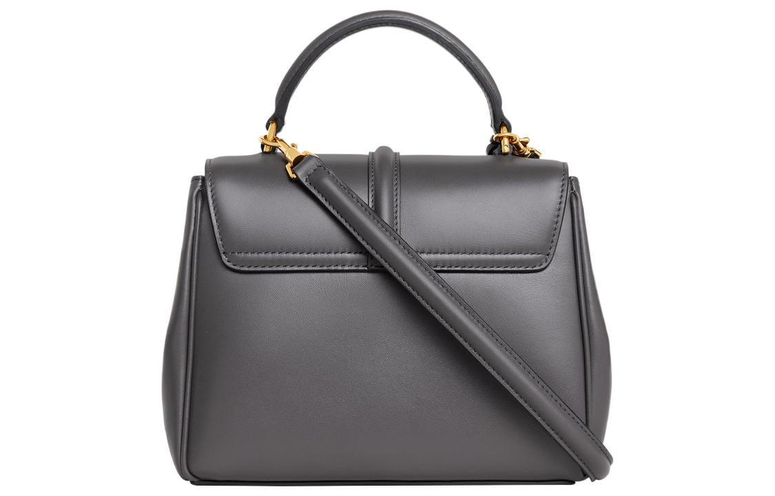 CELINE 16 Satin Calfskin Shoulder Bag Crossbody Bag Handbag Mini Women's Gray