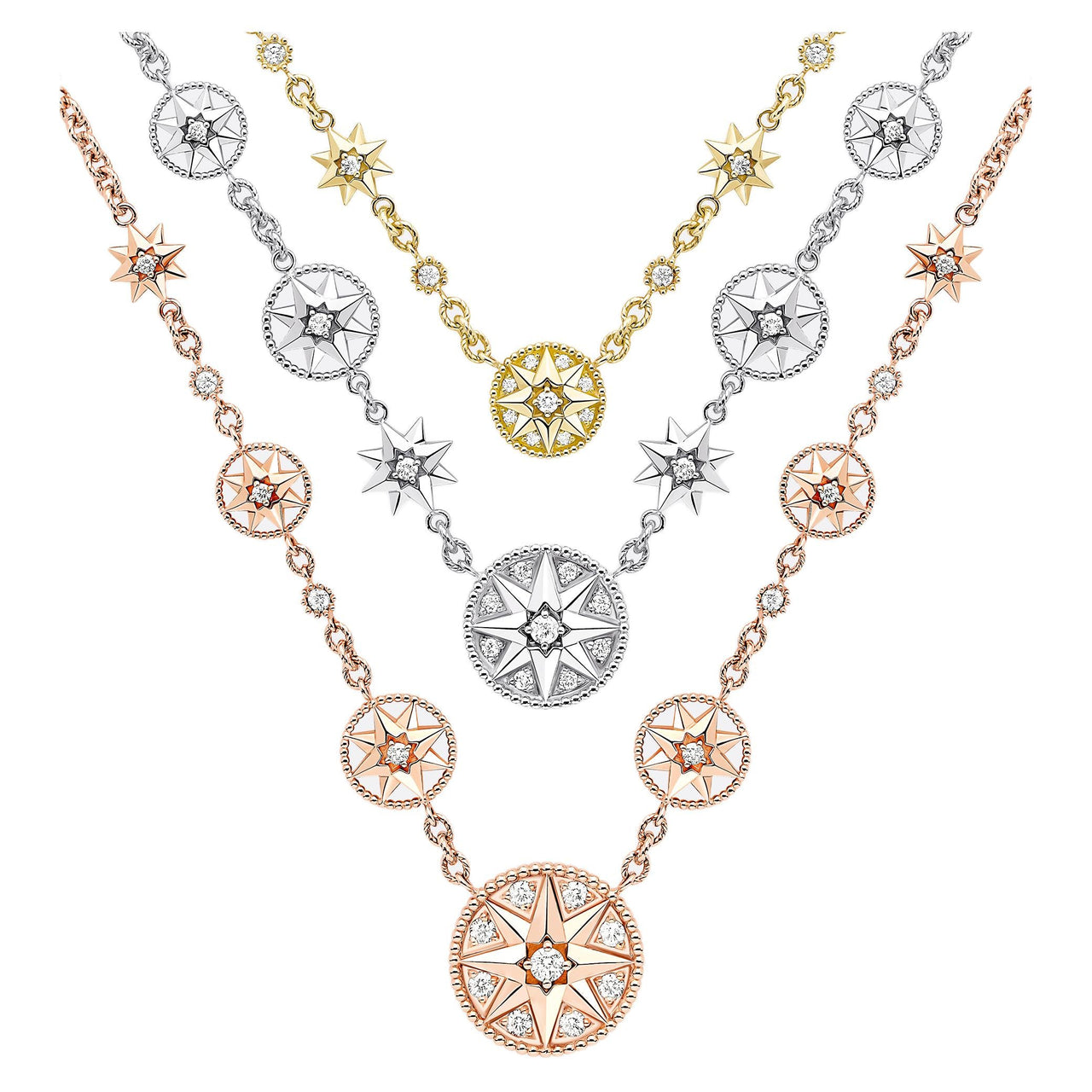 DIOR 18K Gold Necklaces Women's Rose
