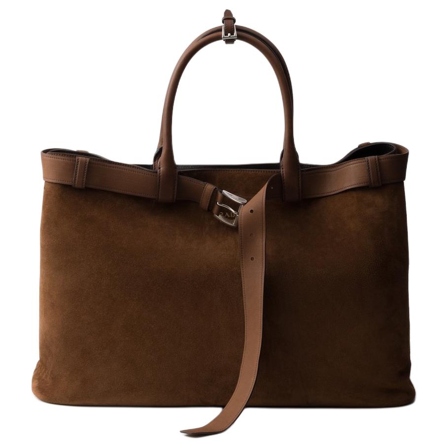 PRADA Calfskin One Shoulder Handbags Men's Brown