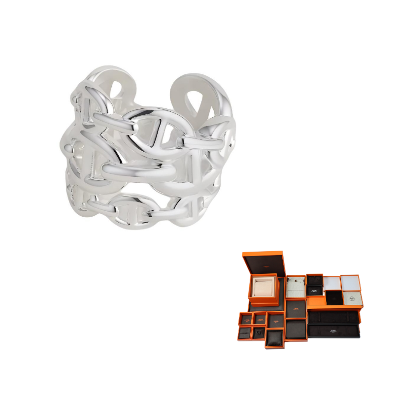 HERMES 925 Sterling Silver Rings Women's Silver
