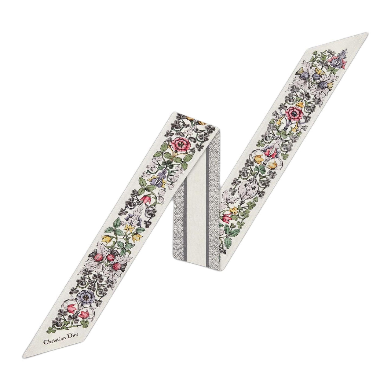 DIOR Mulberry Silk Silk Scarves Women's White