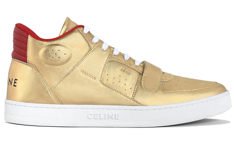 CELINE CT 02 Mid Top Stylish Skateboarding Shoes Men's Gold