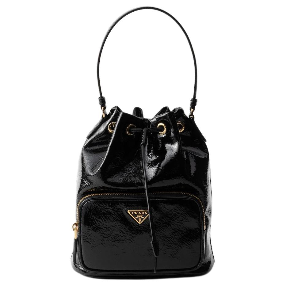 PRADA Cow Leather Bucket Bag, Shoulder Bag, Crossbody Bag, Handbag Women's Black
