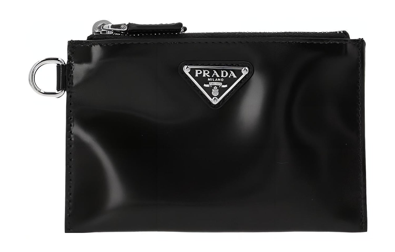 PRADA Cow Leather Clutch Men's Black