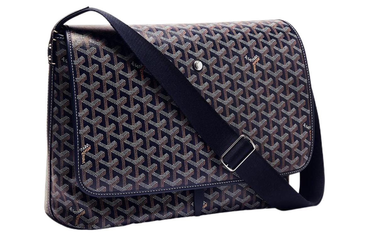 GOYARD CAPETIEN Canvas With Leather Envelope Bag Messenger Bag Shoulder Bag Crossbody Bag Medium Size Unisex Dark Blue