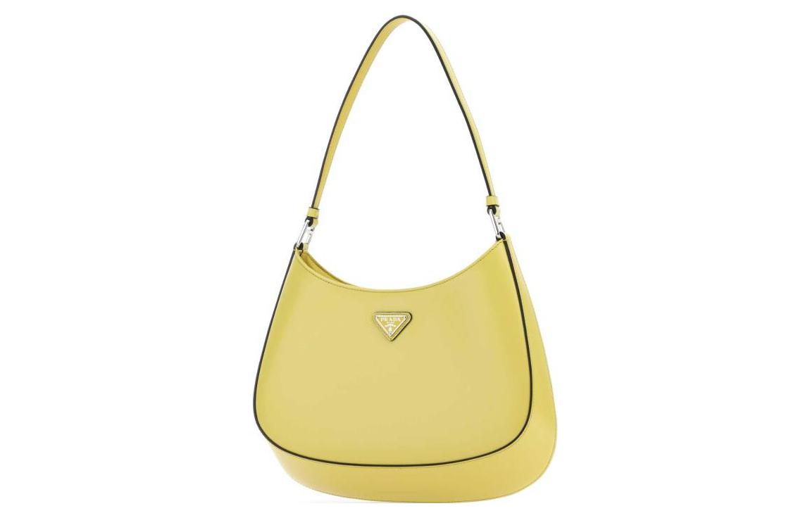 PRADA Cleo Leather Shoulder Bag, Handbag, Shoulder Bag Women's Banana Yellow