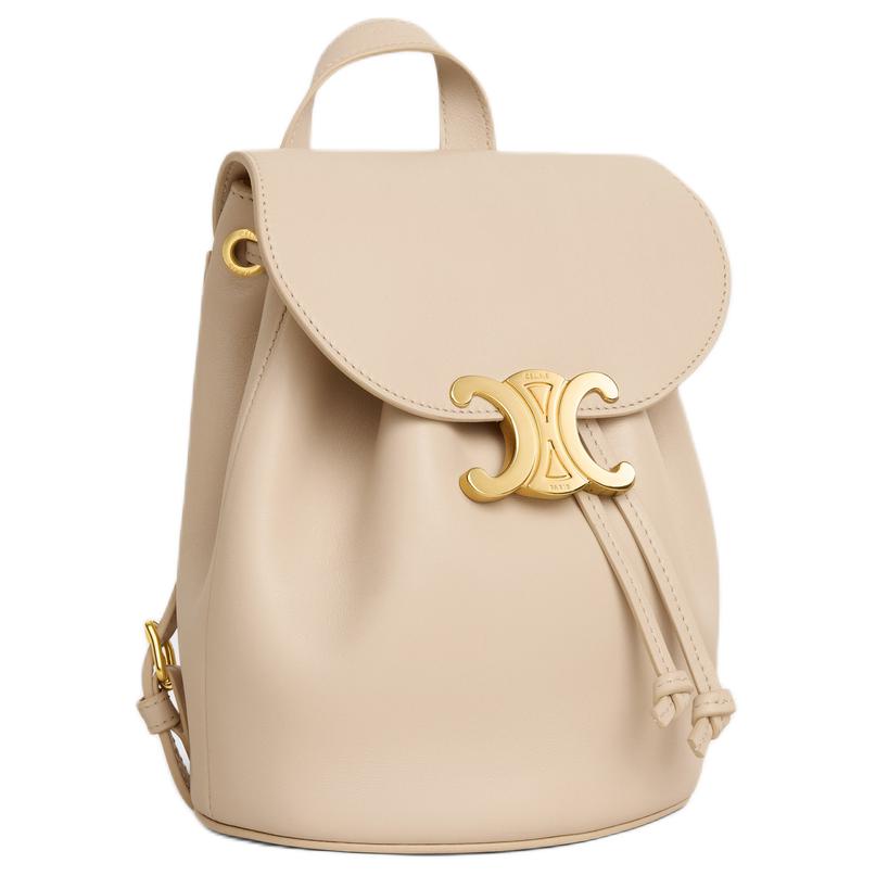 CELINE Calfskin Backpack Women's Natural