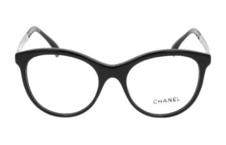 CHANEL - Irregular Shape Eyeglass Frames Women's Black
