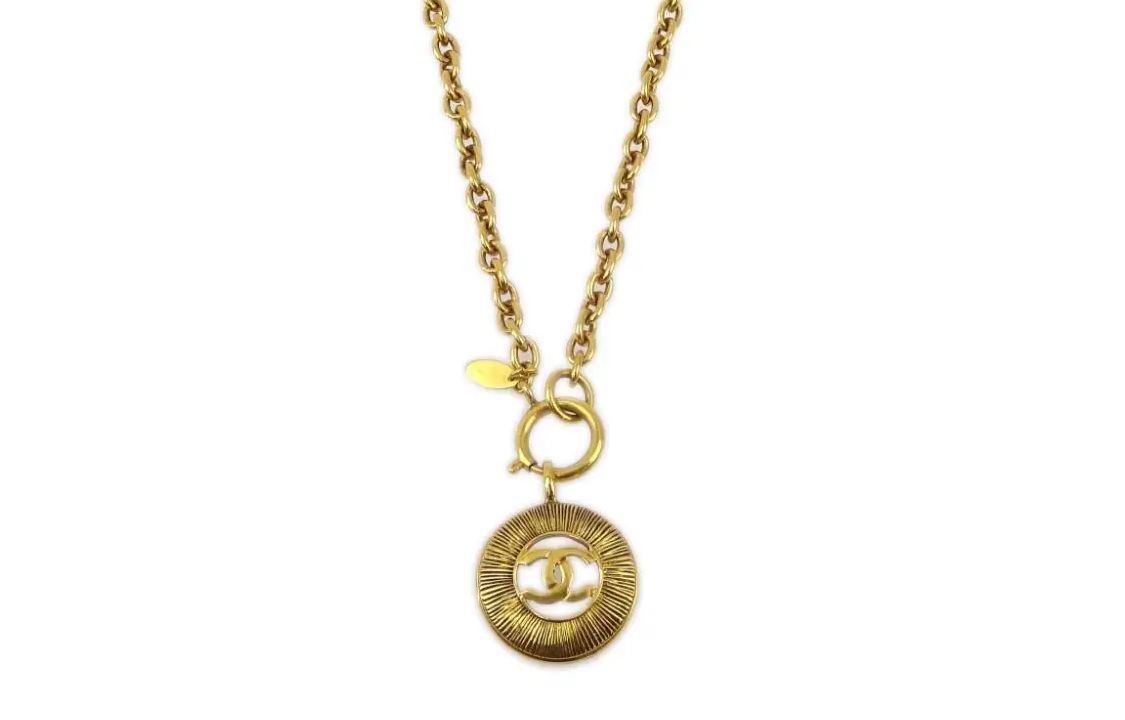 CHANEL 1990 Cc Pendant Necklace